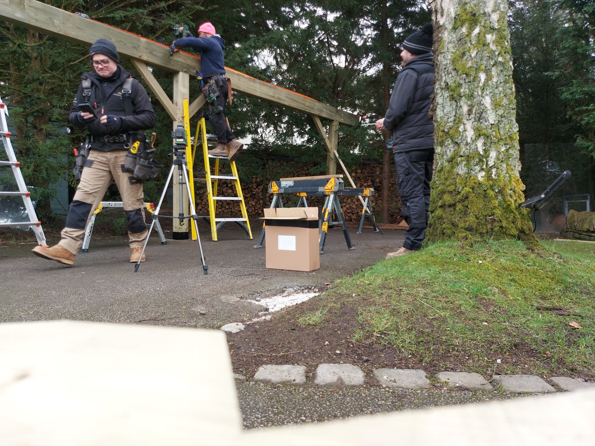 Softwood carport standing frames