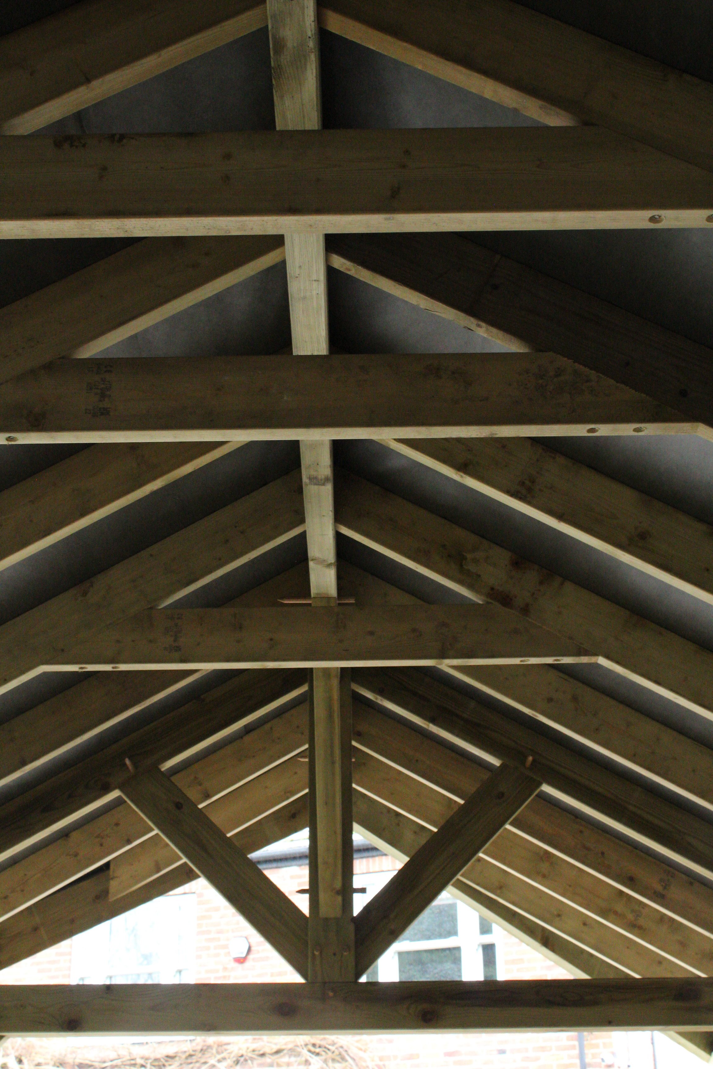 Softwood carport roof structure