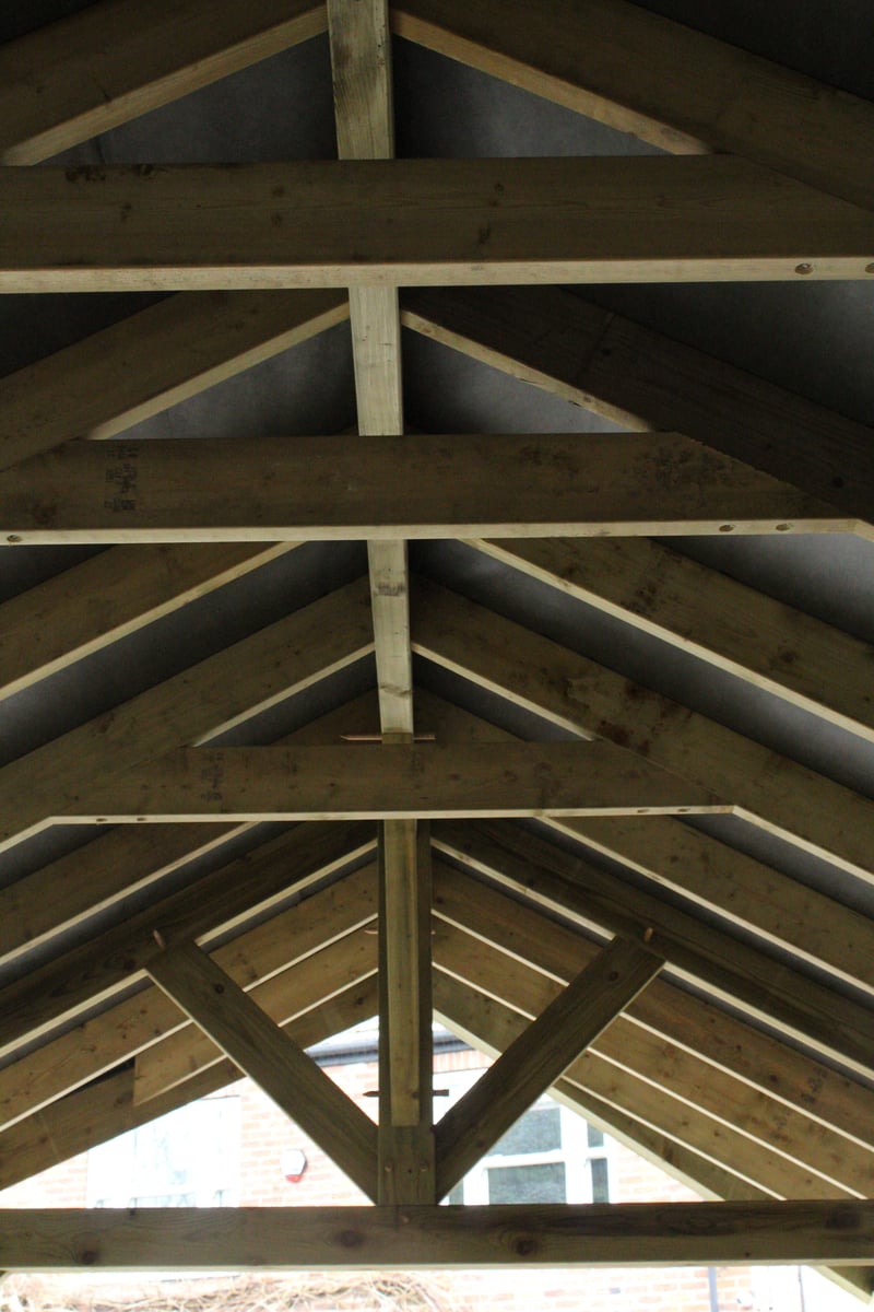 Softwood carport roof structure
