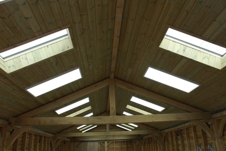 Oak frame internal cladding