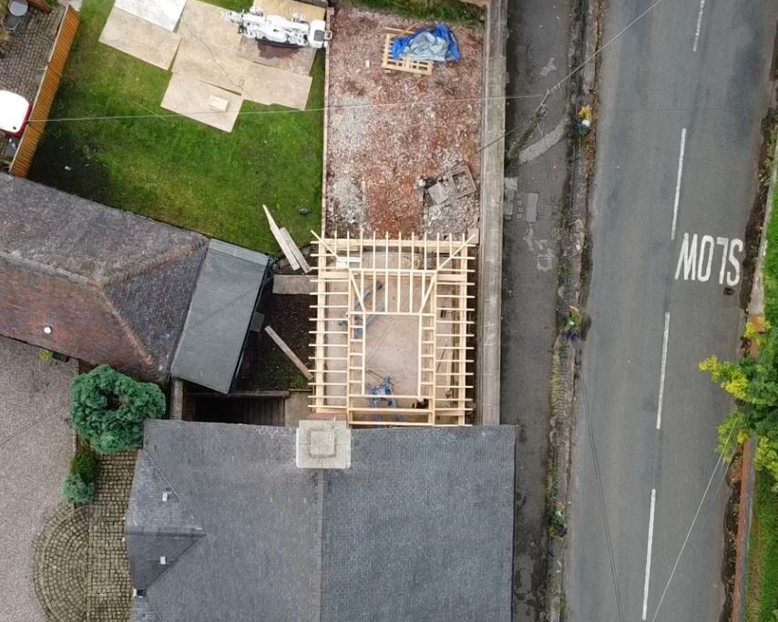 Oak Frame Orangery aerial