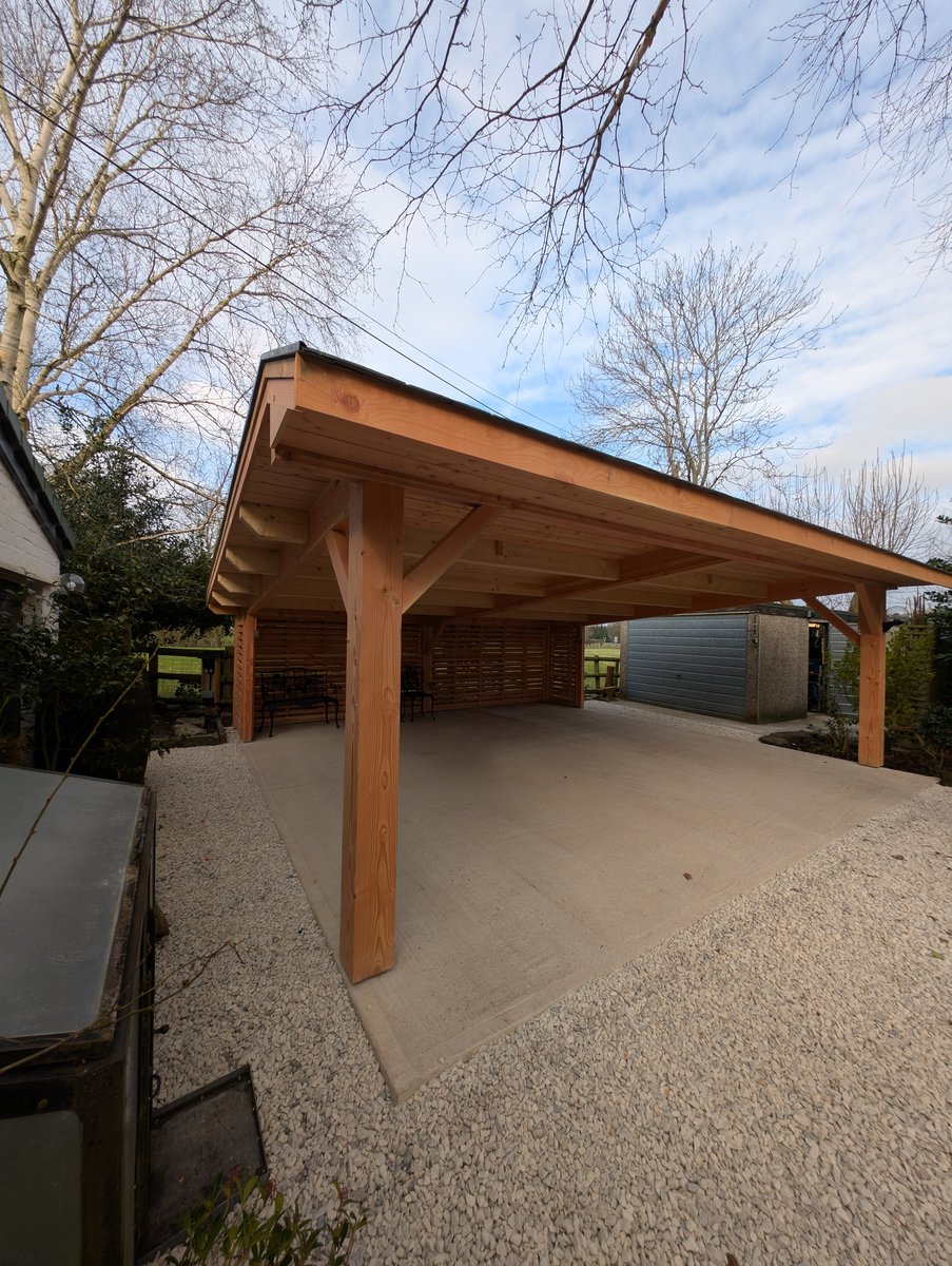 Douglass fir carport completed 